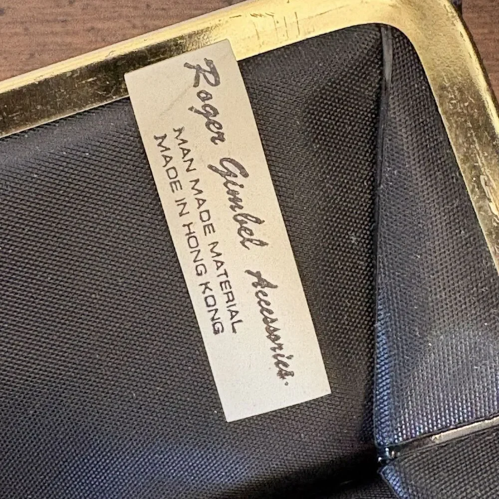 Vintage Black Wallets (2) Coin Purse Checkbook Roger Gimbel Hong Kong DAMAGED